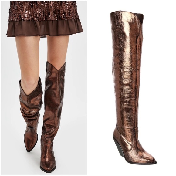 🆕 in box Free People Triple Crown Over-the-Knee Slouch Boots - Picture 2 of 16